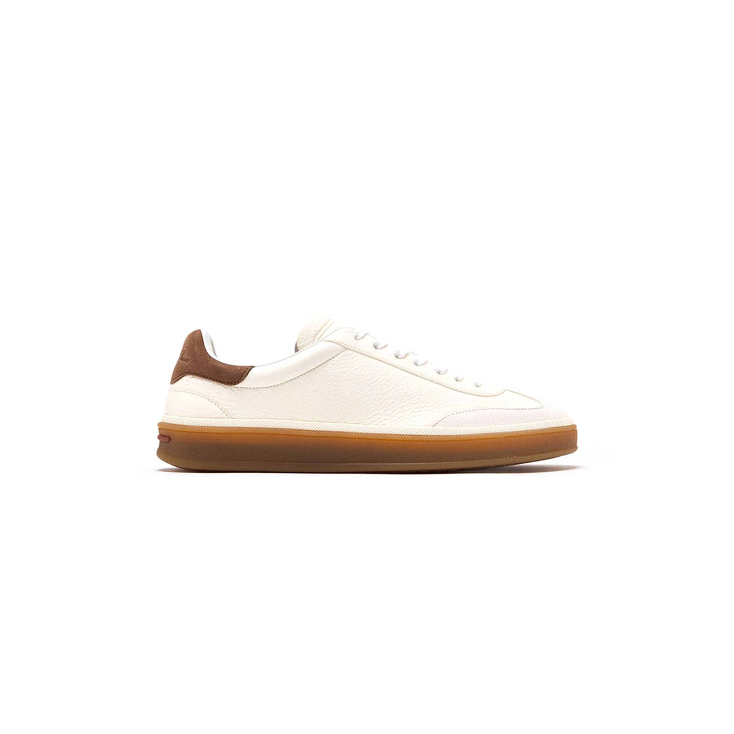 LORO PIANA TENNIS WALK SUEDE-TRIMMED LEATHER SNEAKERS 